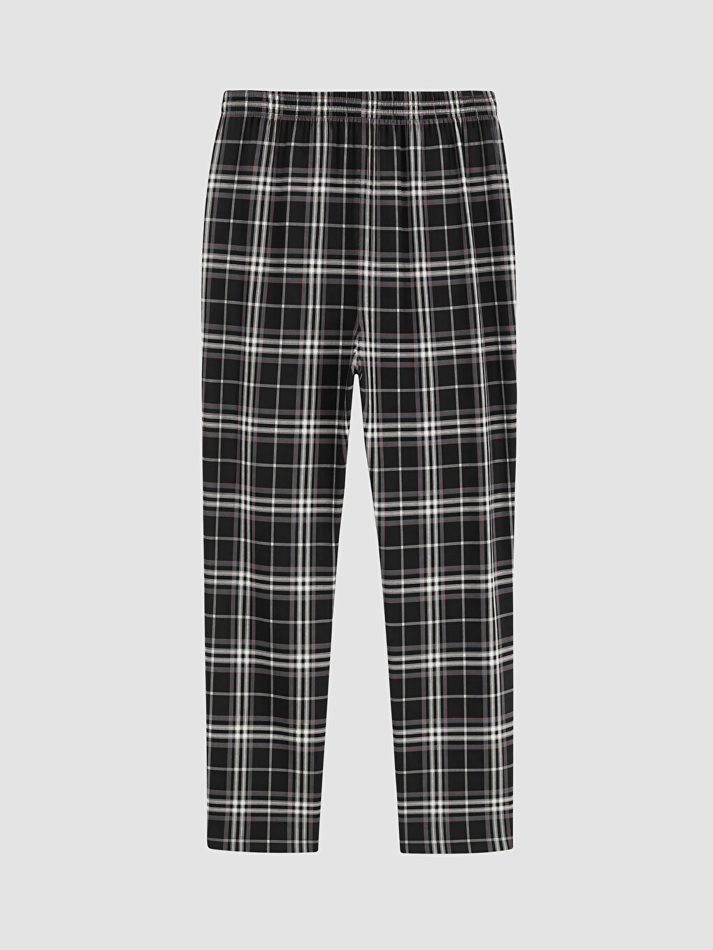 Siyah Regular Fit Ekose Erkek Pijama Alt-4