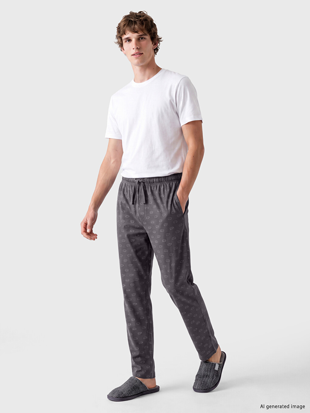 Man Grey Pyjama Bottoms