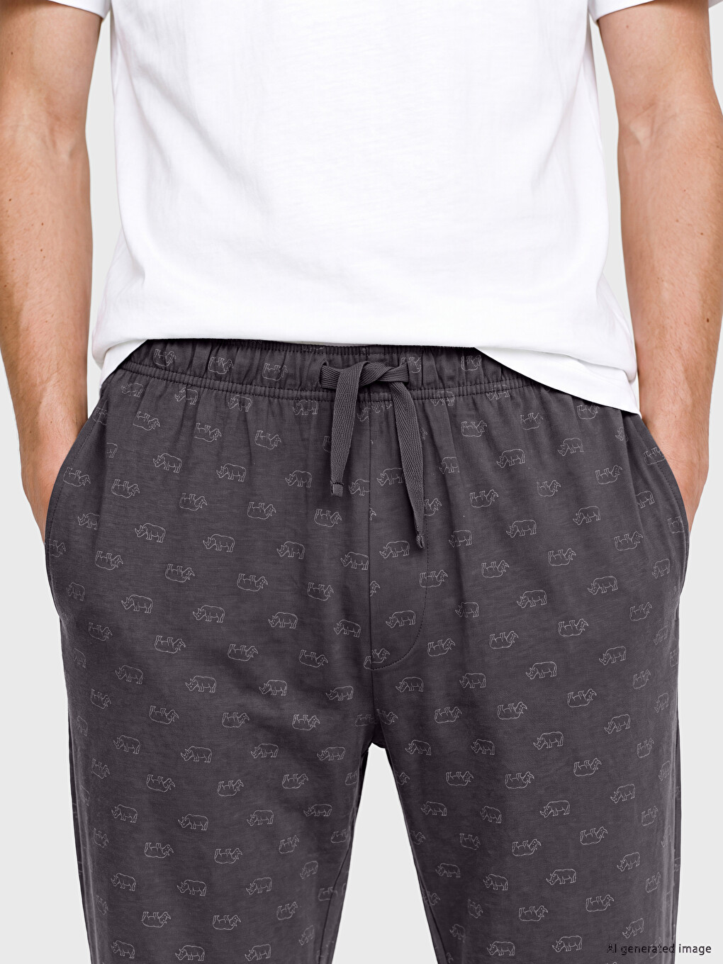 Man Grey Pyjama Bottoms-2