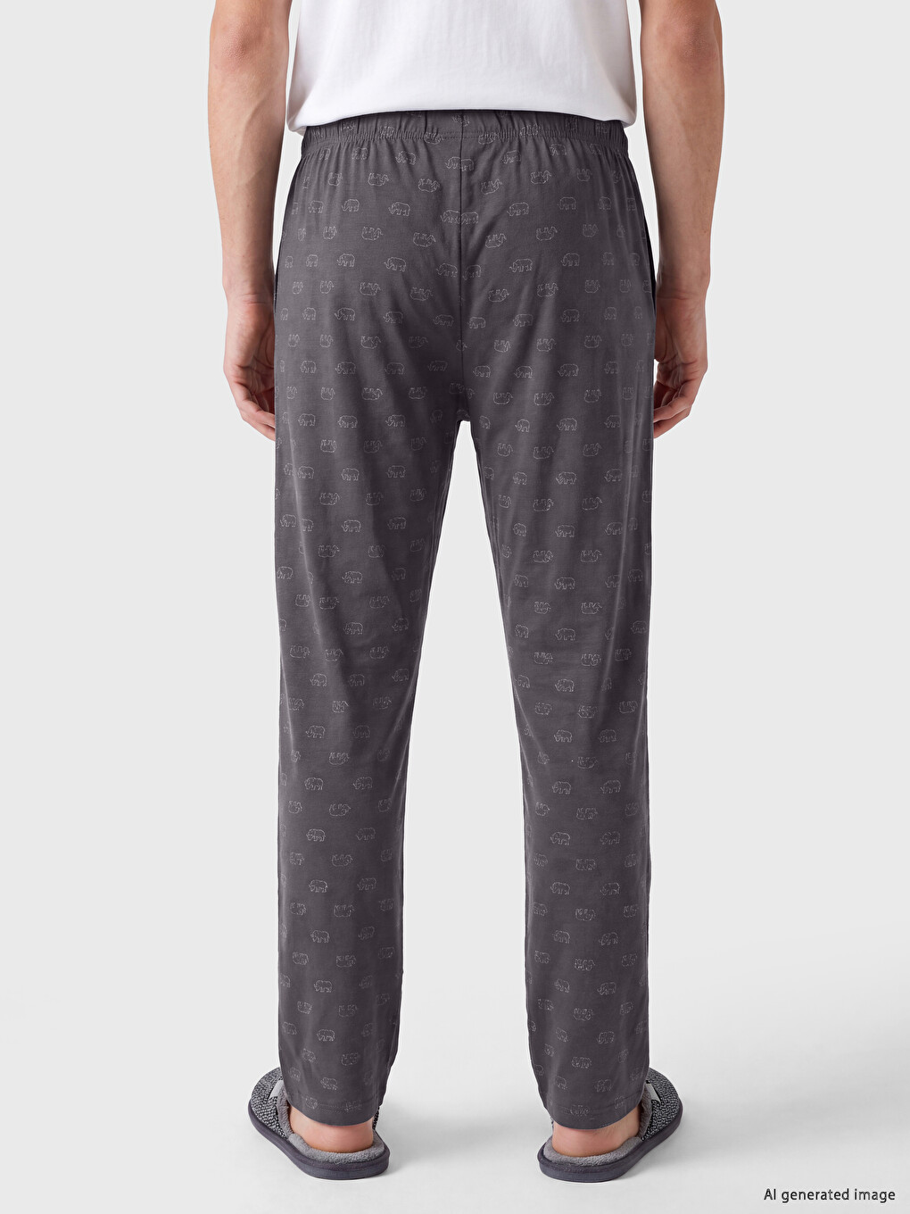 Man Grey Pyjama Bottoms-3