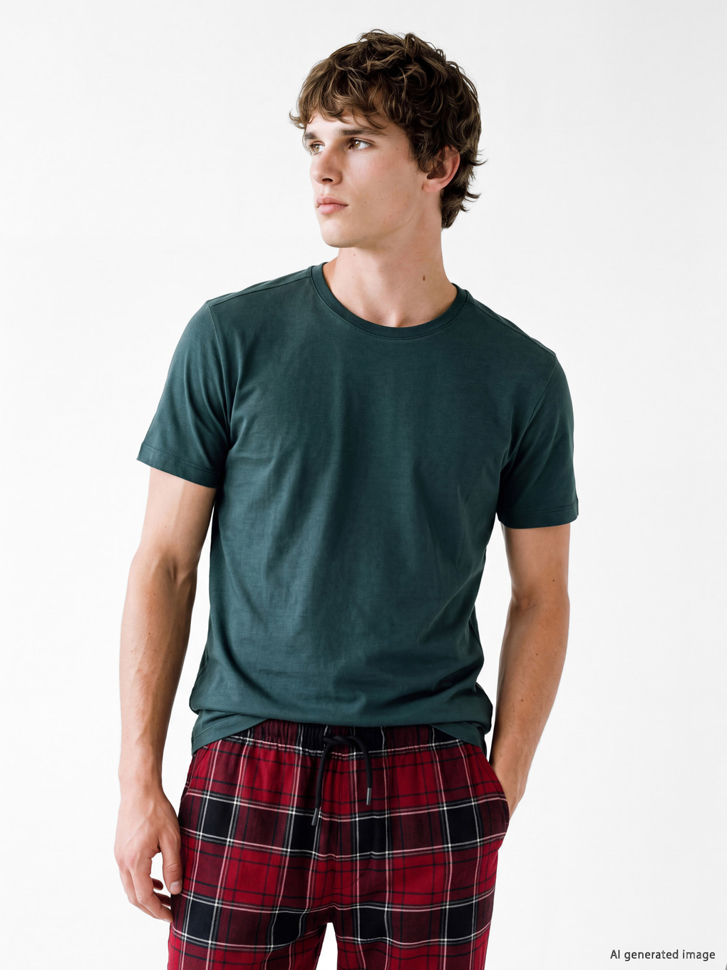 Crew Neck Short Sleeve Men's Pyjamas Top