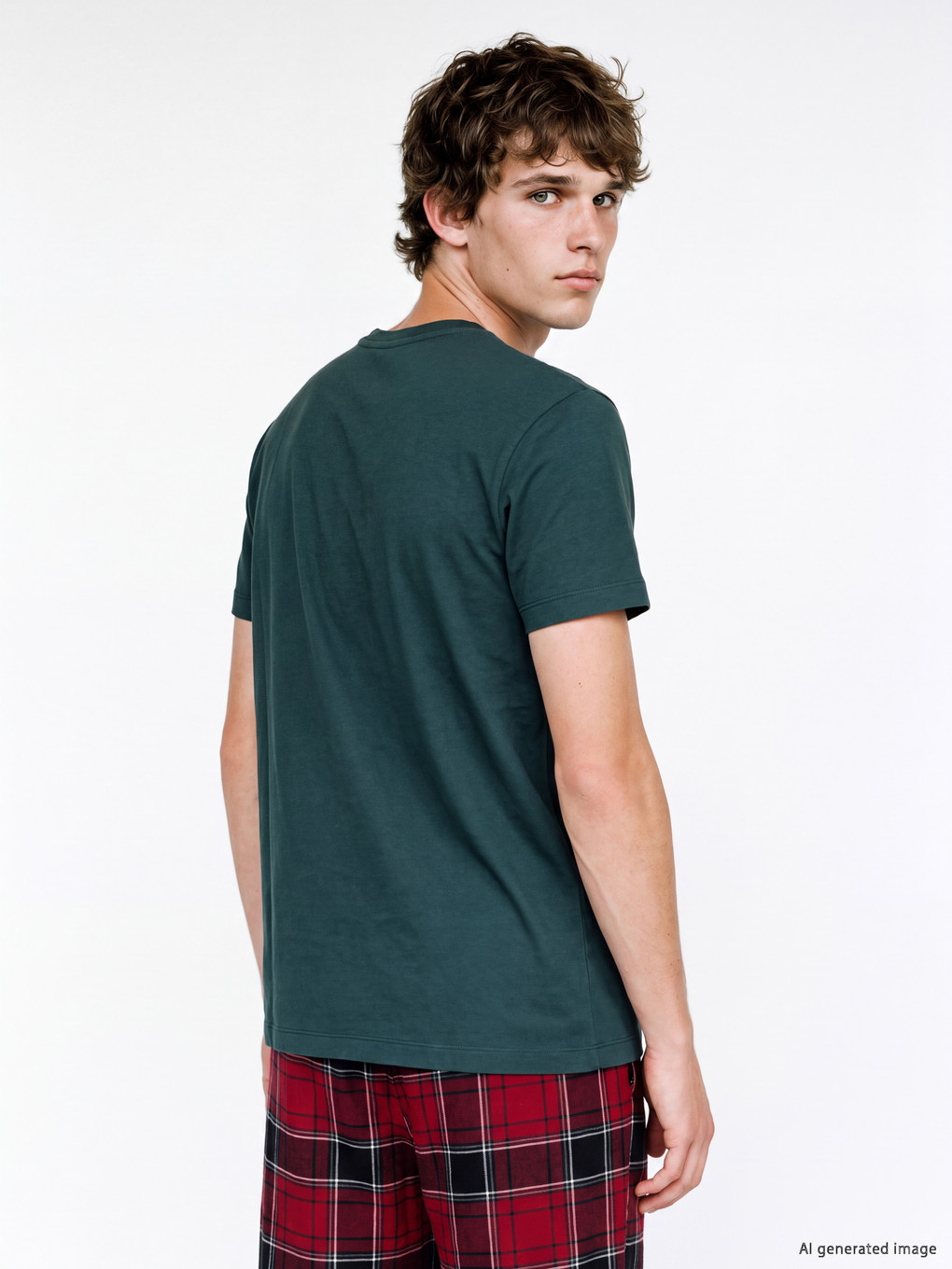 Crew Neck Short Sleeve Men's Pyjamas Top-3