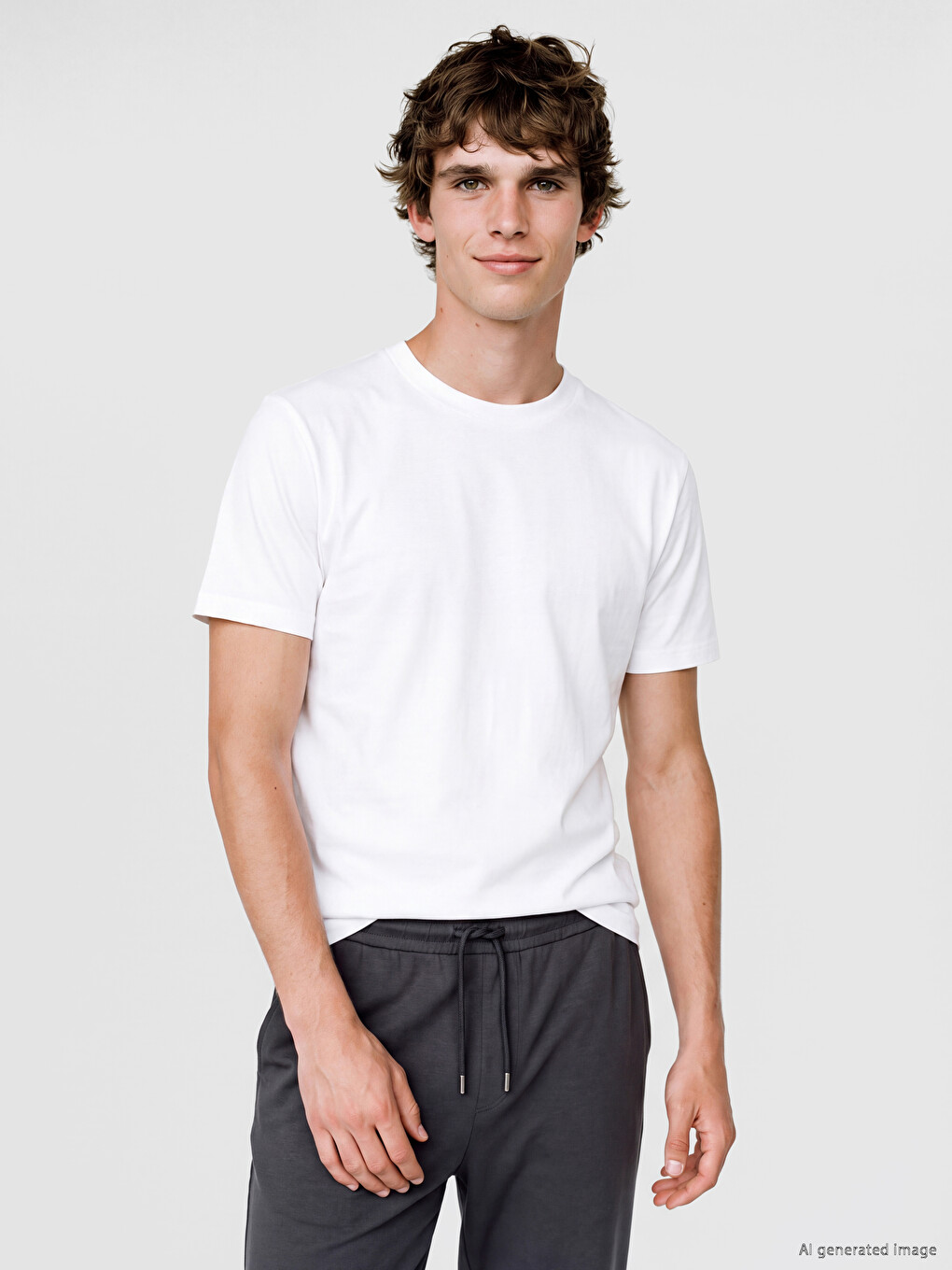 Beyaz Slim Fit Modal Kumaş Tişört /02