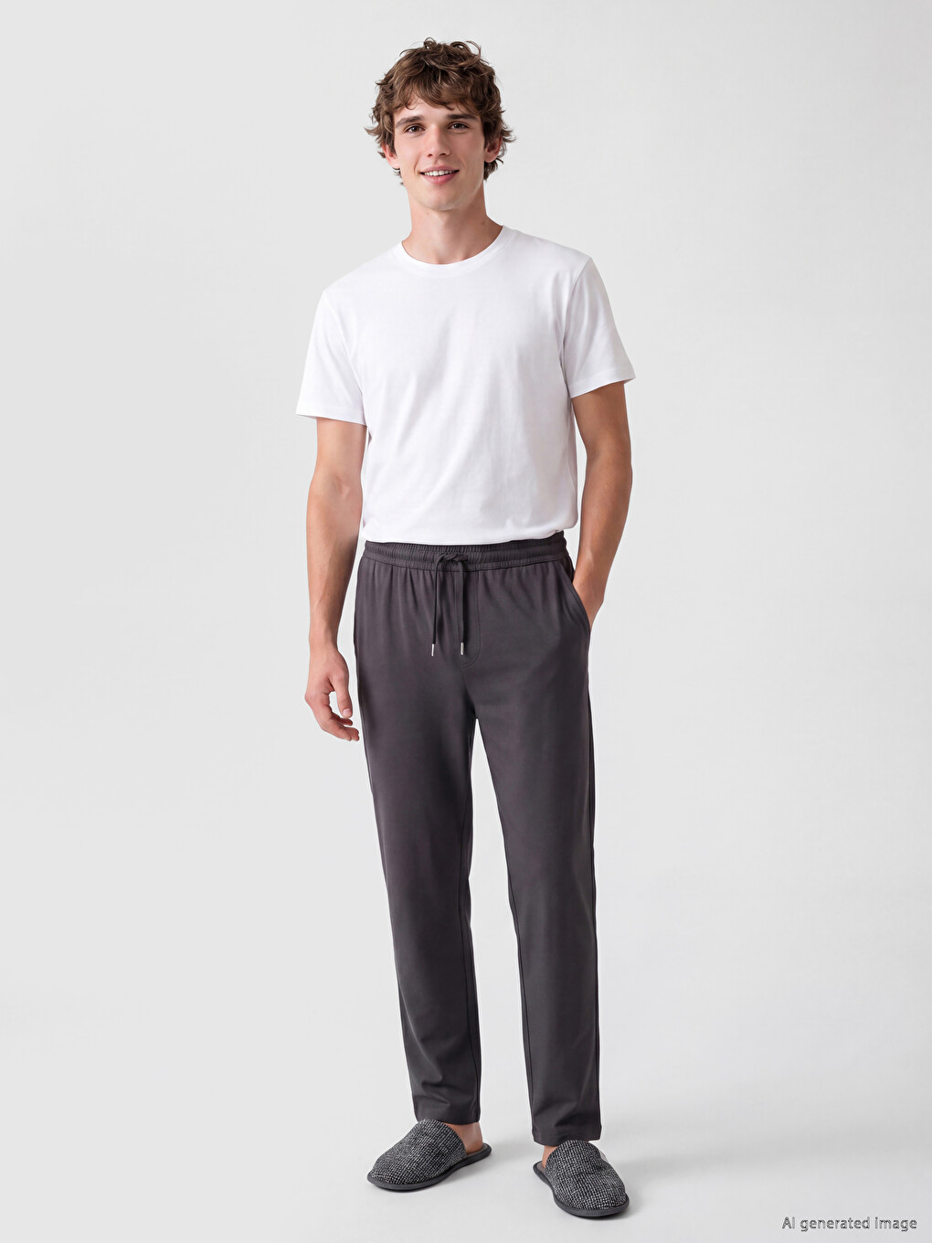 Beyaz Slim Fit Modal Kumaş Tişört /02-1