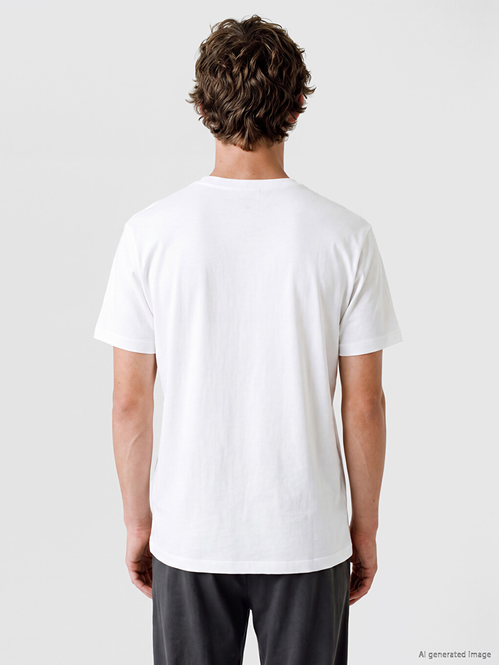 Beyaz Slim Fit Modal Kumaş Tişört /02-3