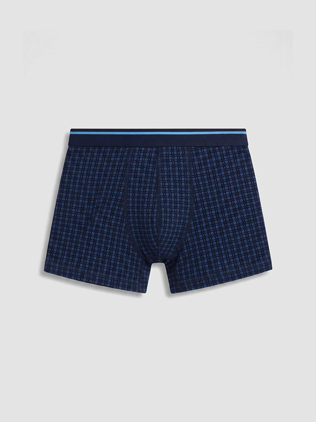 Mavi Pamuklu Esnek Erkek Boxer 3'lü-4