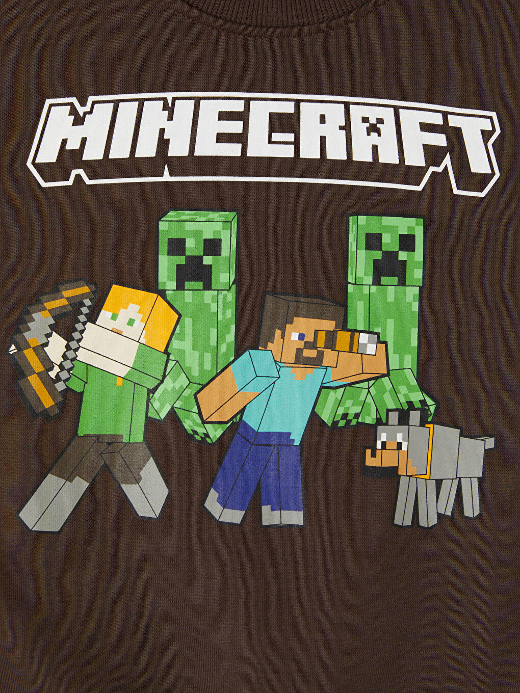 Kahverengi Minecraft Baskılı Erkek Çocuk Takım-5