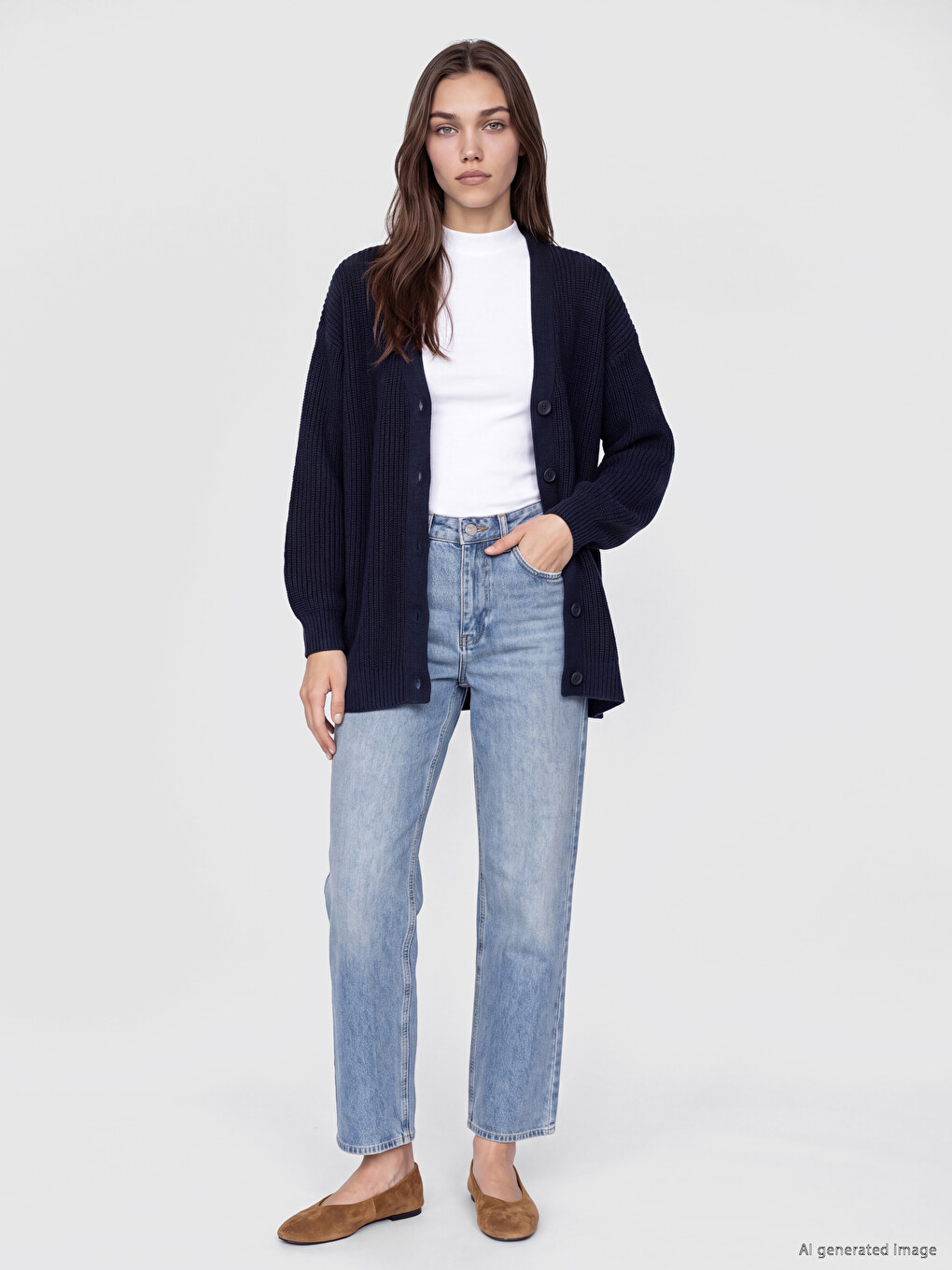 Woman Navy Cardigan-1