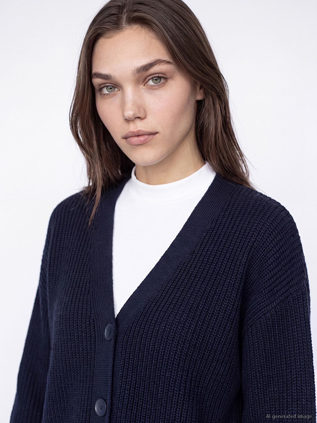 Woman Navy Cardigan-2