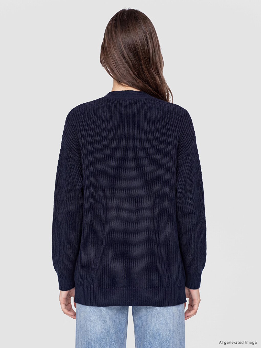 Woman Navy Cardigan-3