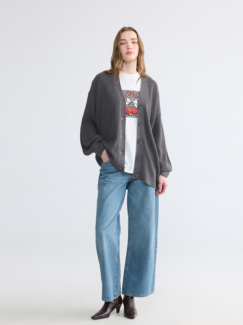 Woman Grey Cardigan-1