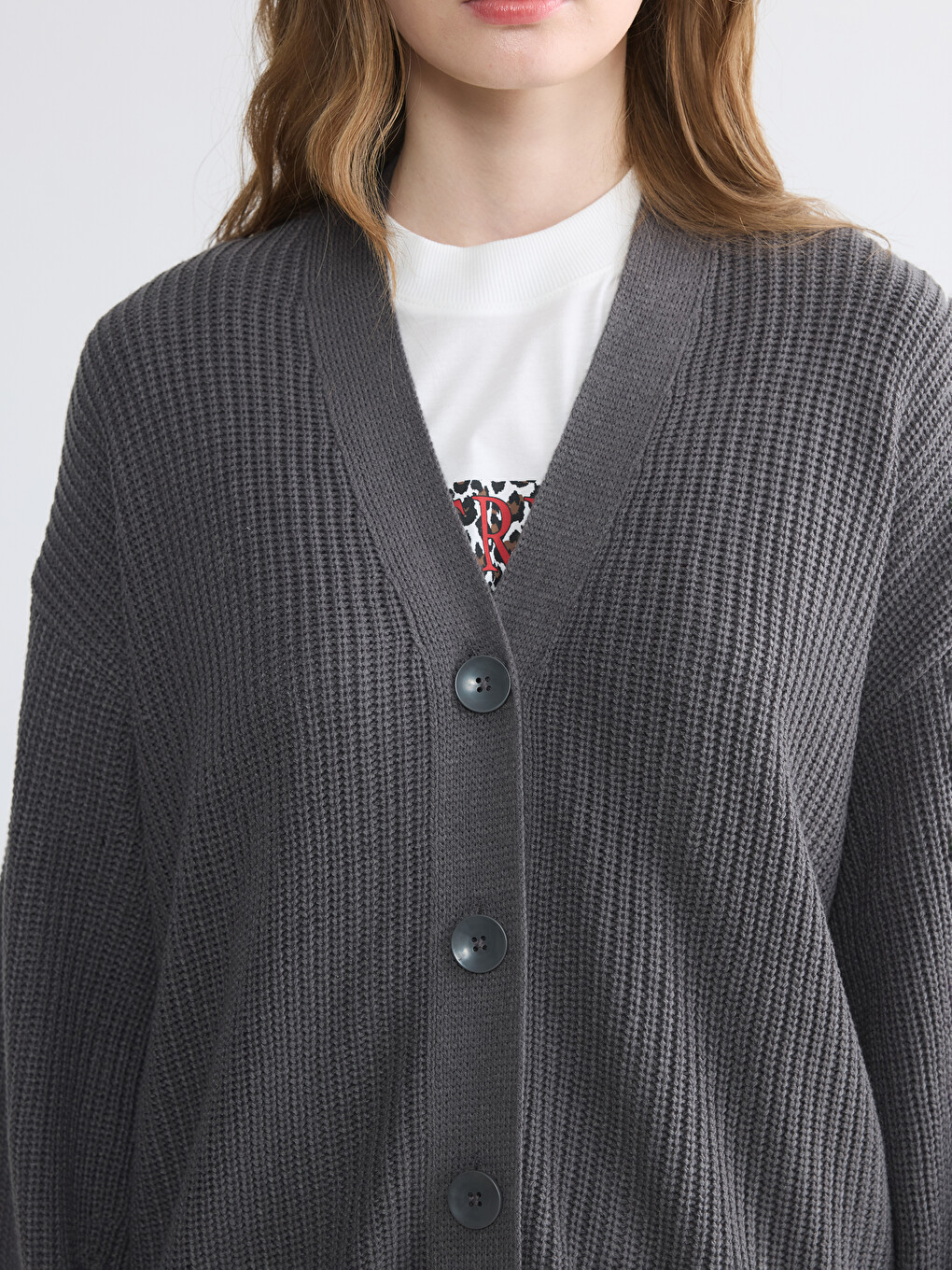 Woman Grey Cardigan-2