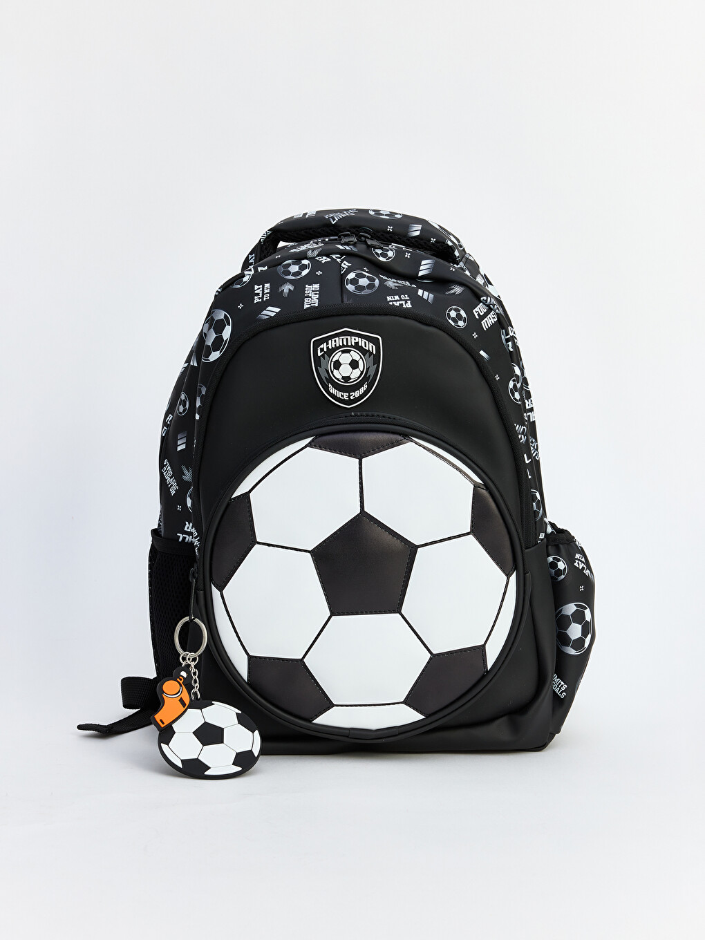 Siyah Futbol Topu Baskılı Erkek Çocuk Sırt Çantası
