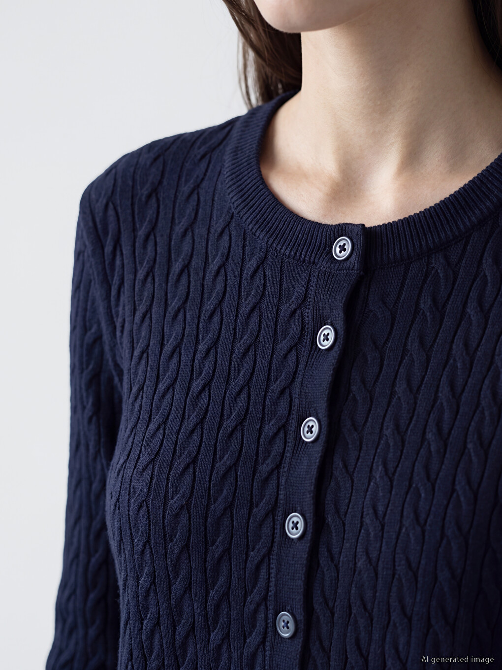 Cable Knit Patterned Women's Knitwear Cardigan-2