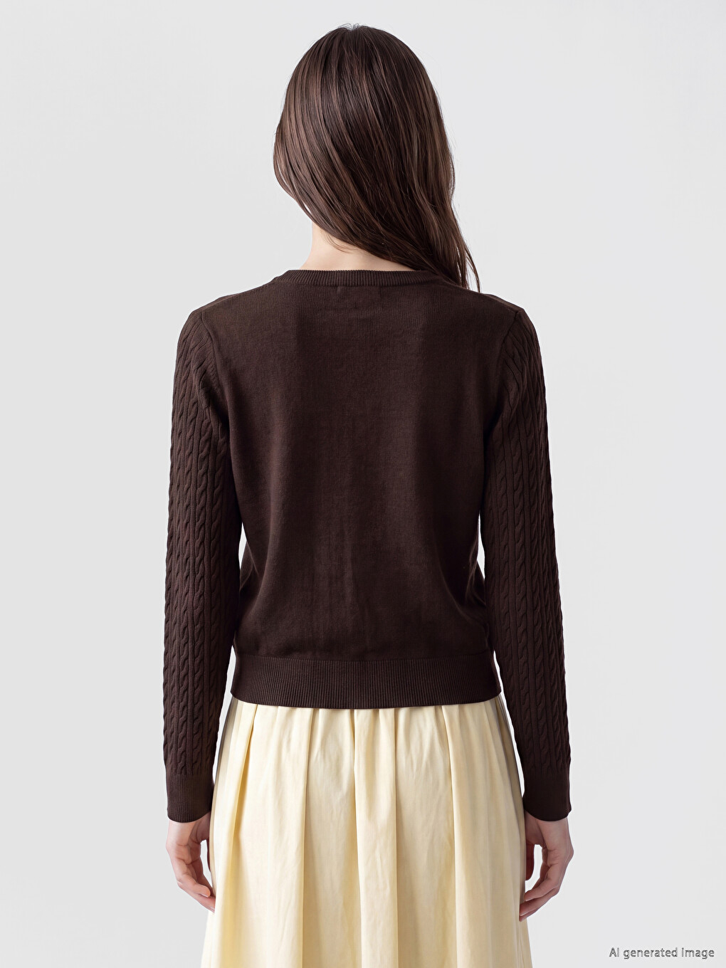Cable Knit Patterned Women's Knitwear Cardigan-3