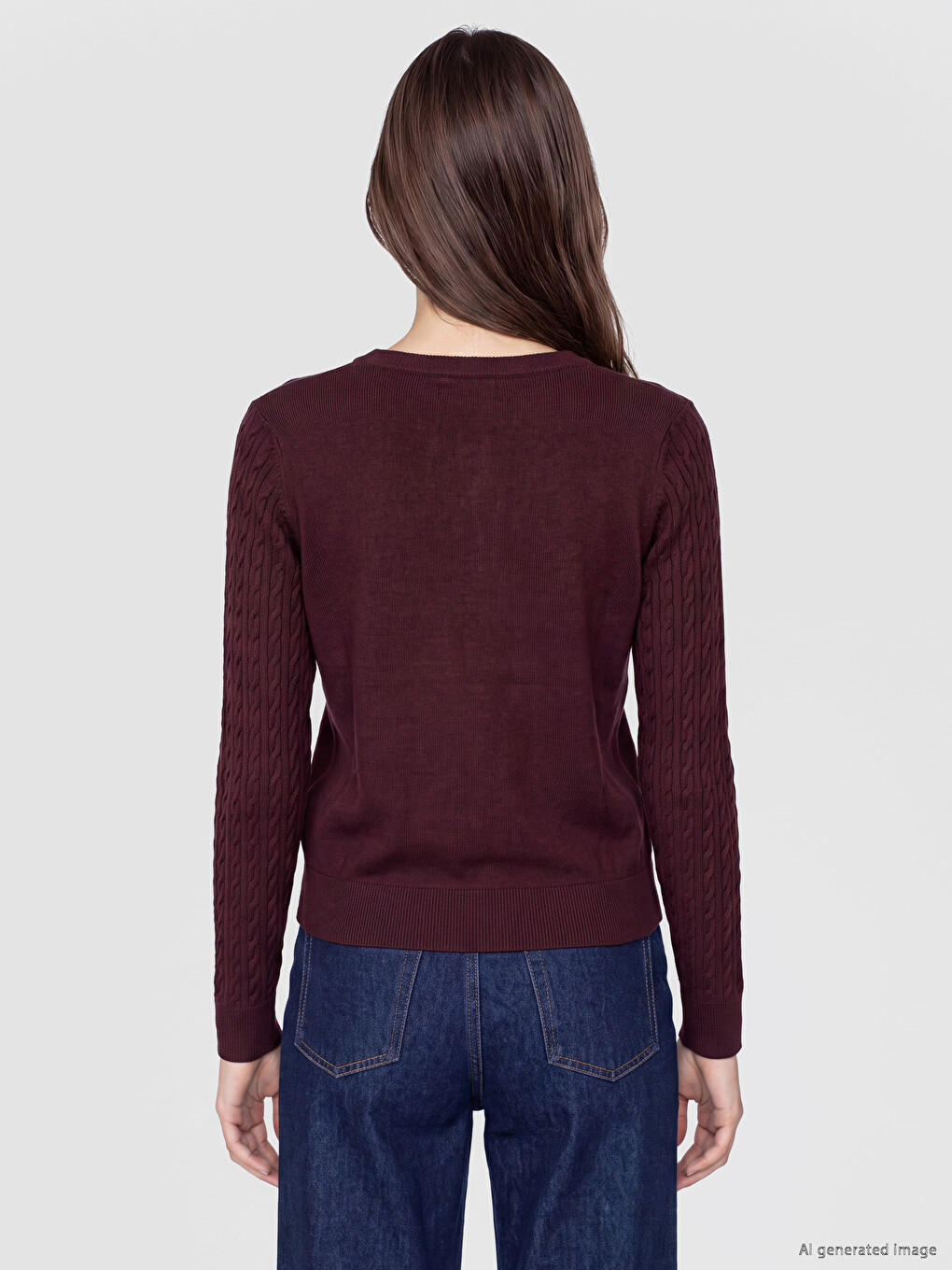 Cable Knit Patterned Women's Knitwear Cardigan-3