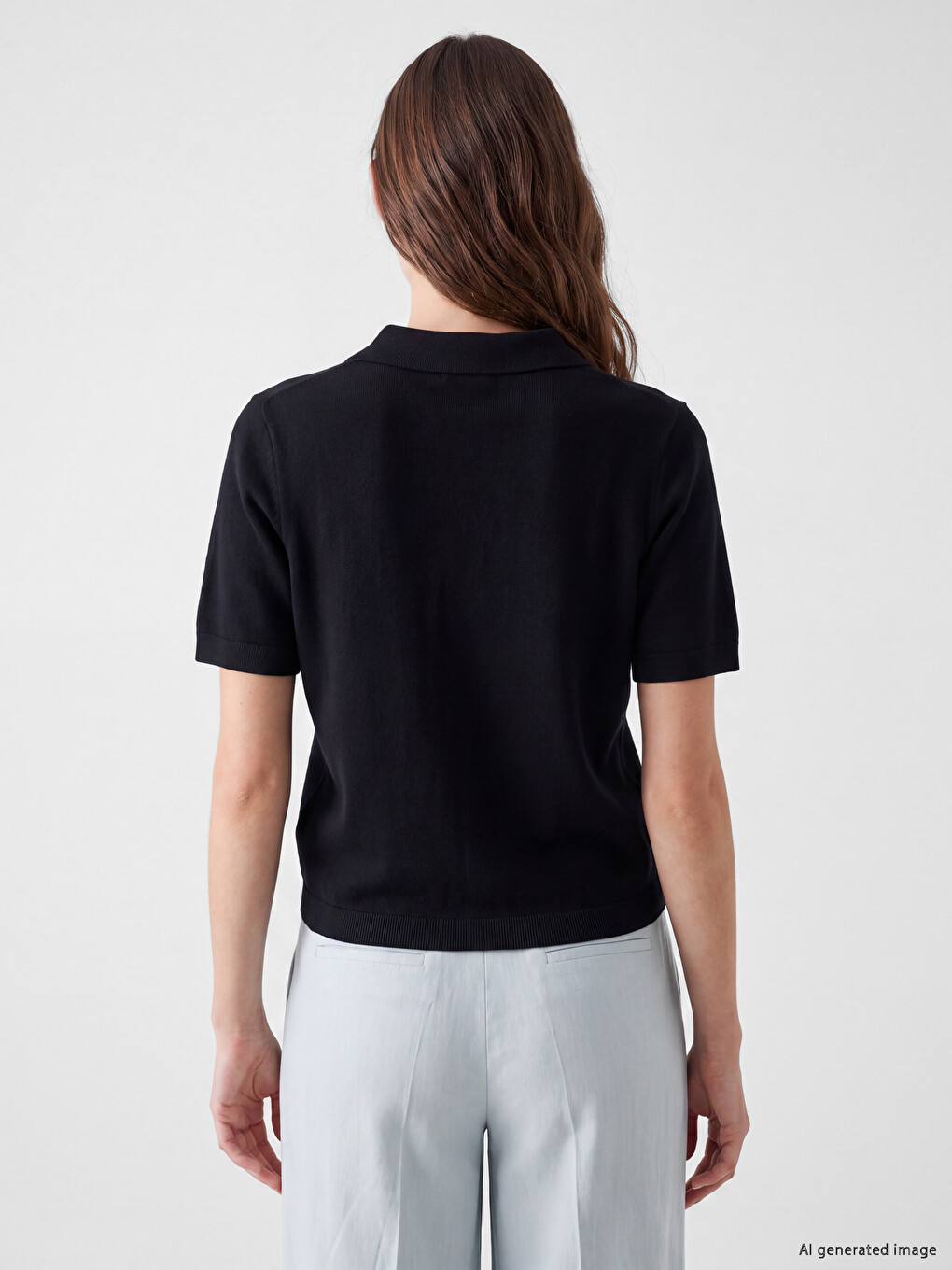 Polo Collar Women's Knitwear Sweater-3
