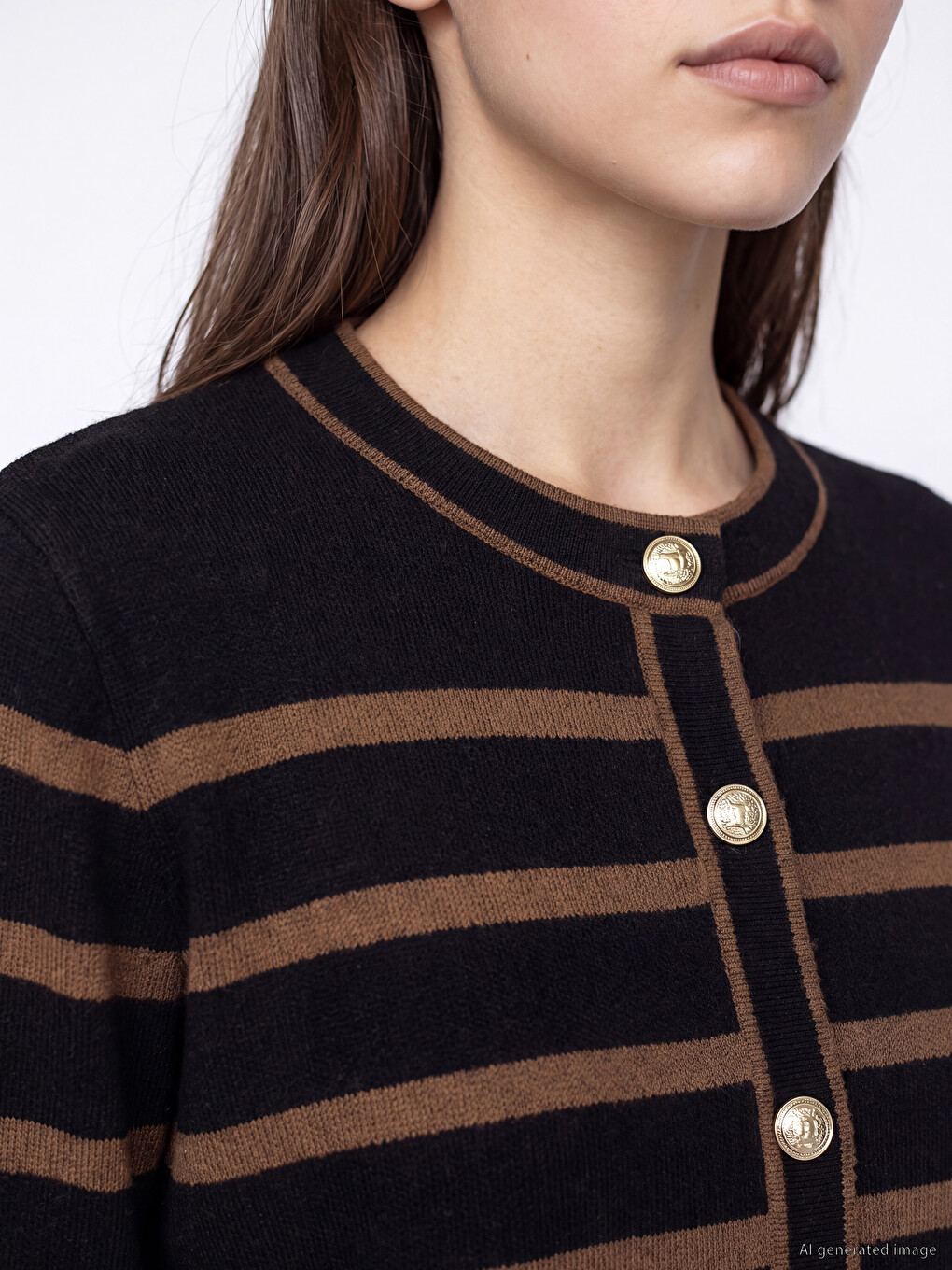 Woman Brown Cardigan-2