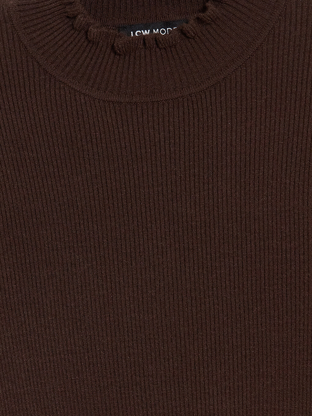 Gekräuselter Stehkragen Damen Strickpullover-5