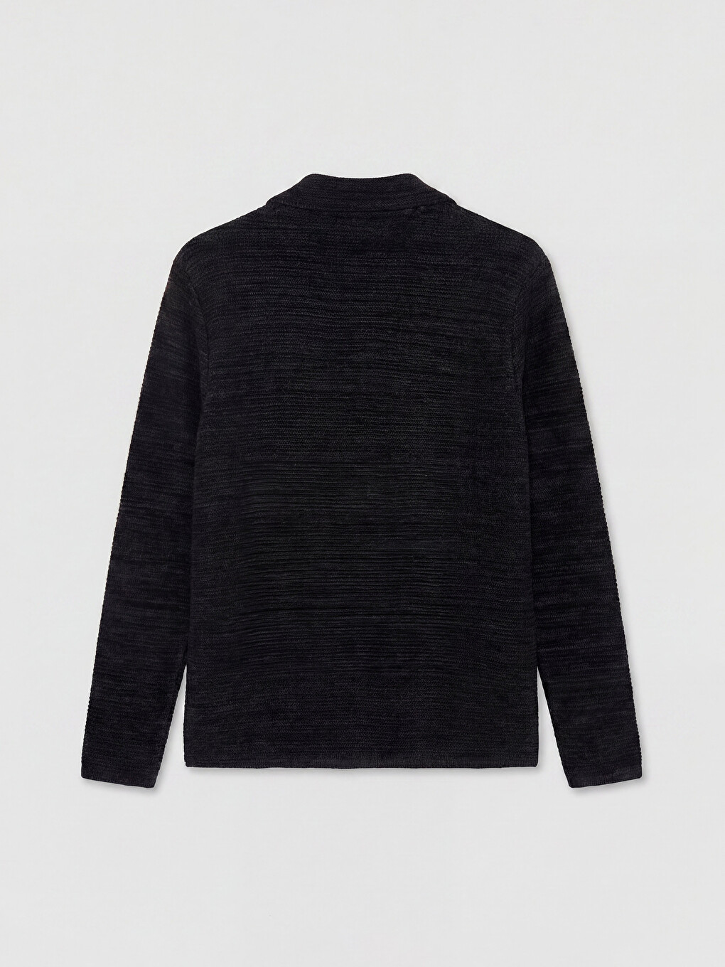 Siyah Slim Fit Ceket Yaka Erkek Triko Hırka-5