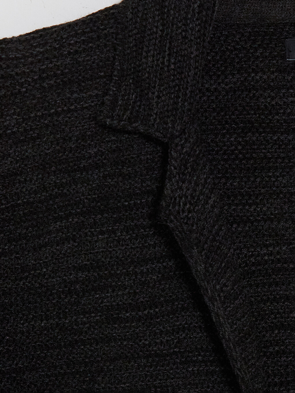 Siyah Slim Fit Ceket Yaka Erkek Triko Hırka-6