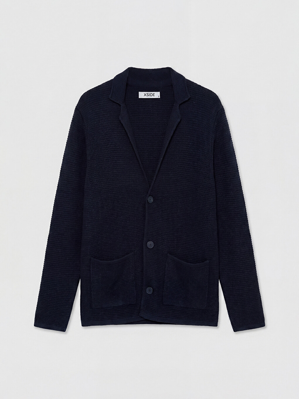 Lacivert Slim Fit Ceket Yaka Erkek Triko Hırka-4