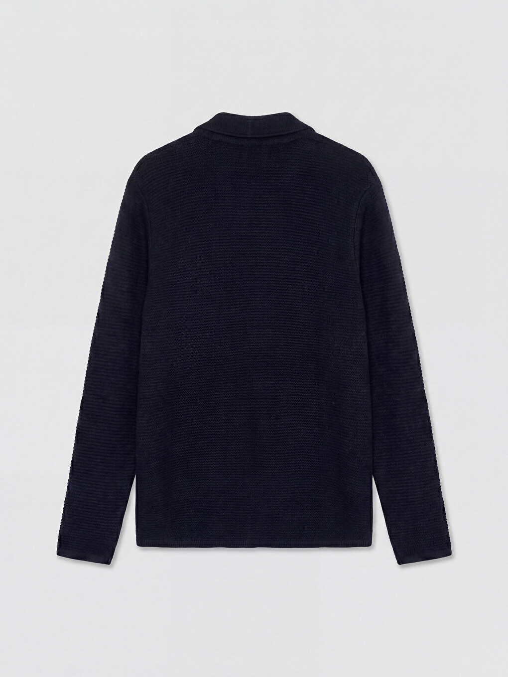 Lacivert Slim Fit Ceket Yaka Erkek Triko Hırka-5