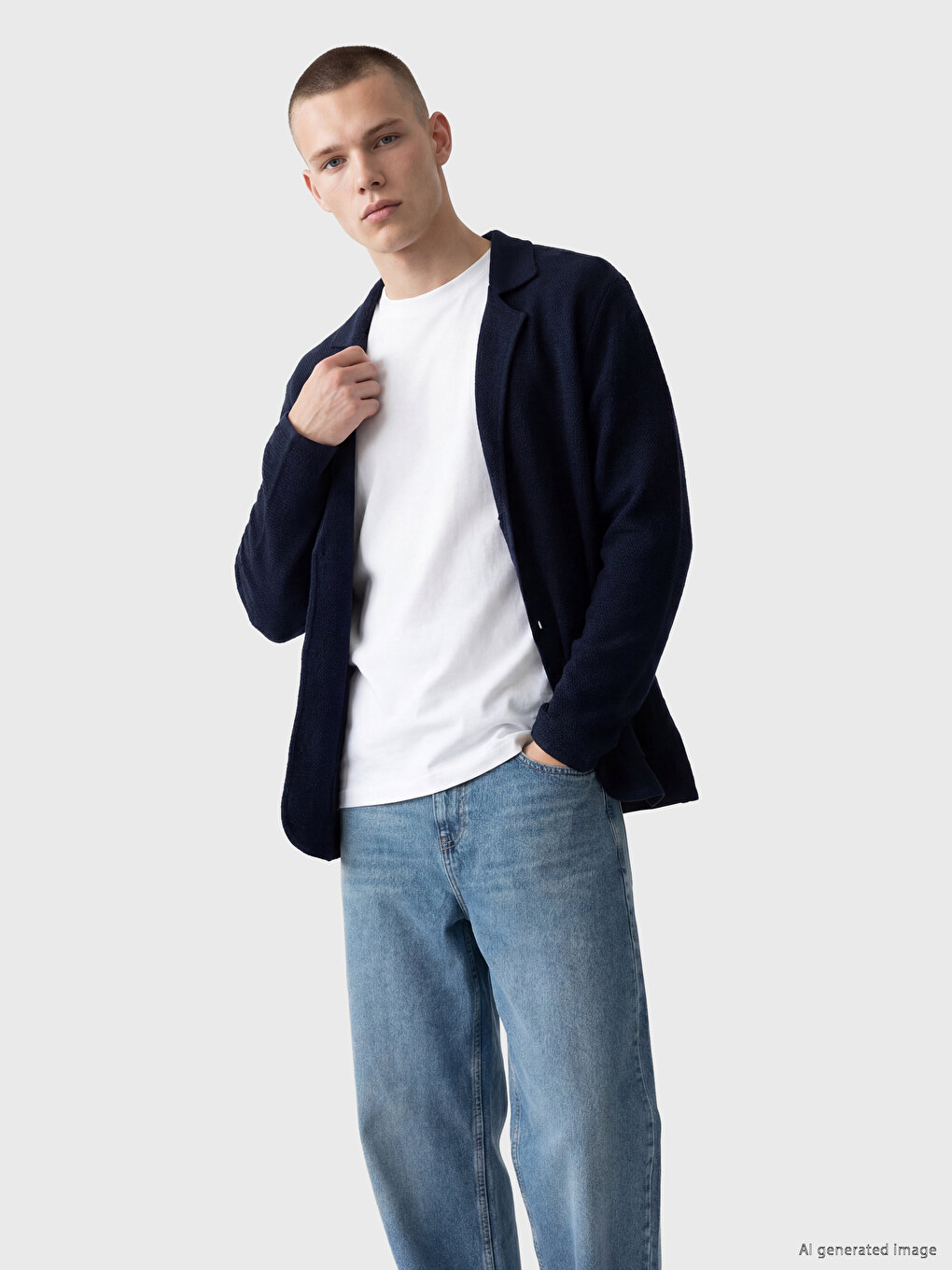 Cardigan Bleumarin Bărbat