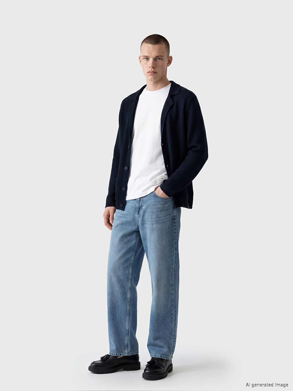 Cardigan Bleumarin Bărbat-1