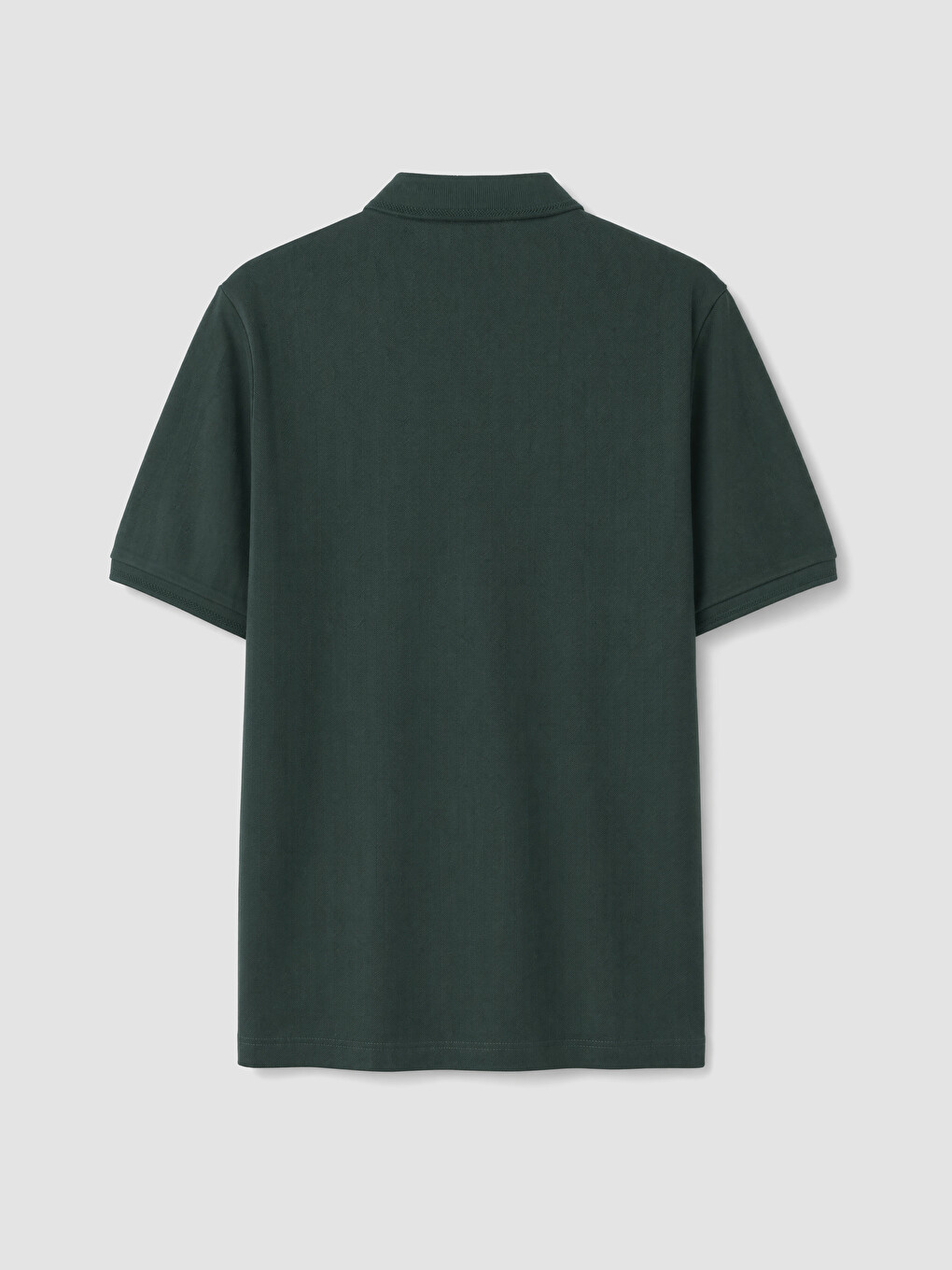 Yeşil Polo Yaka Dokulu Erkek Tişört-5