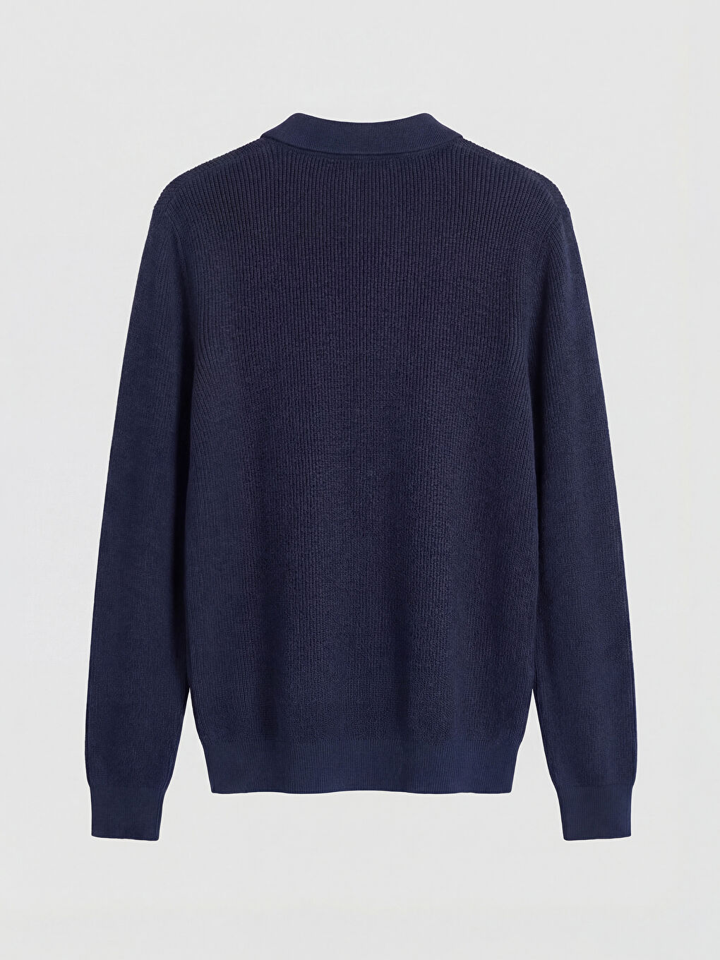 İndigo Polo Yaka Erkek Triko Kazak-5