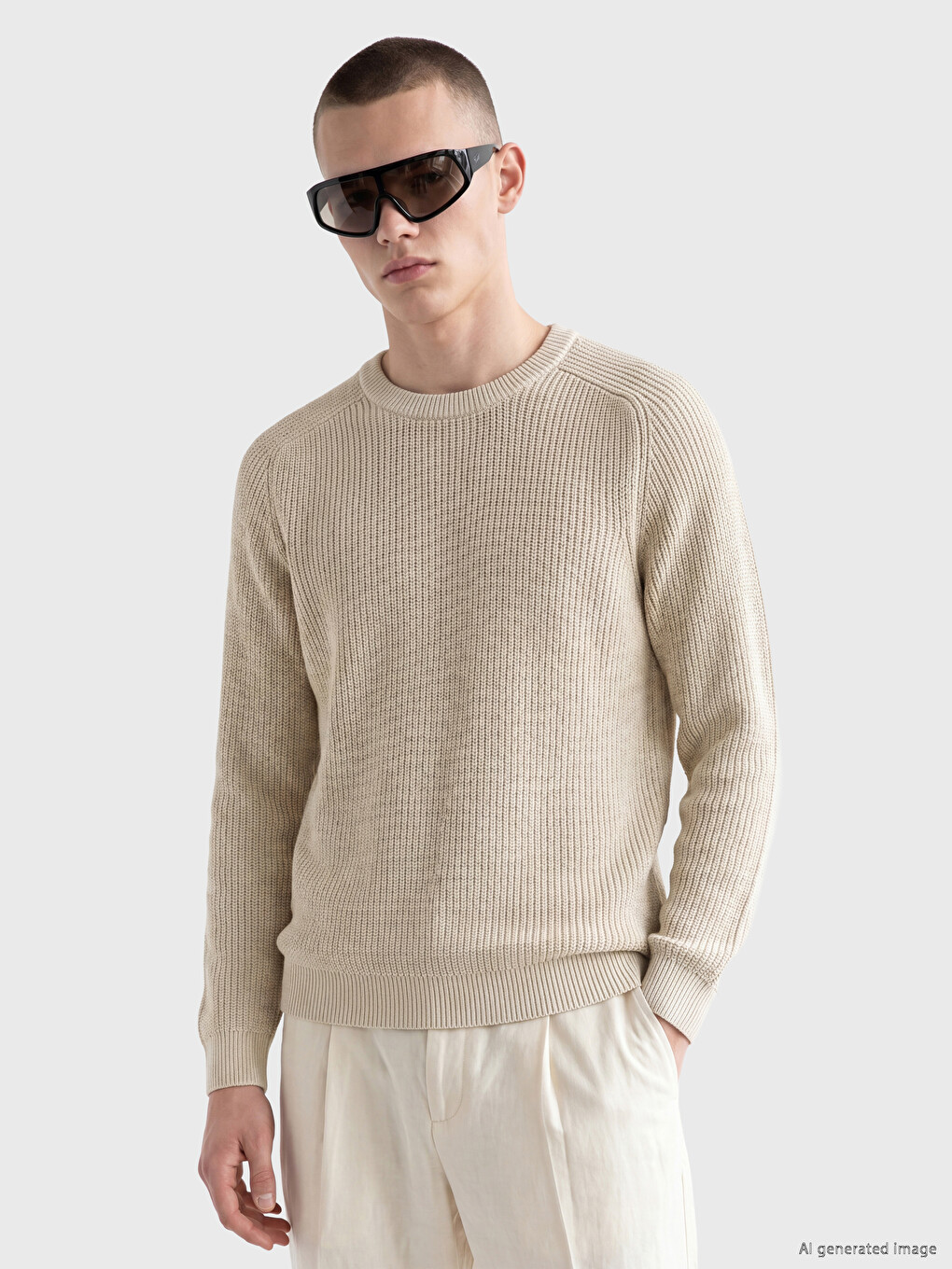 Man Beige Sweater