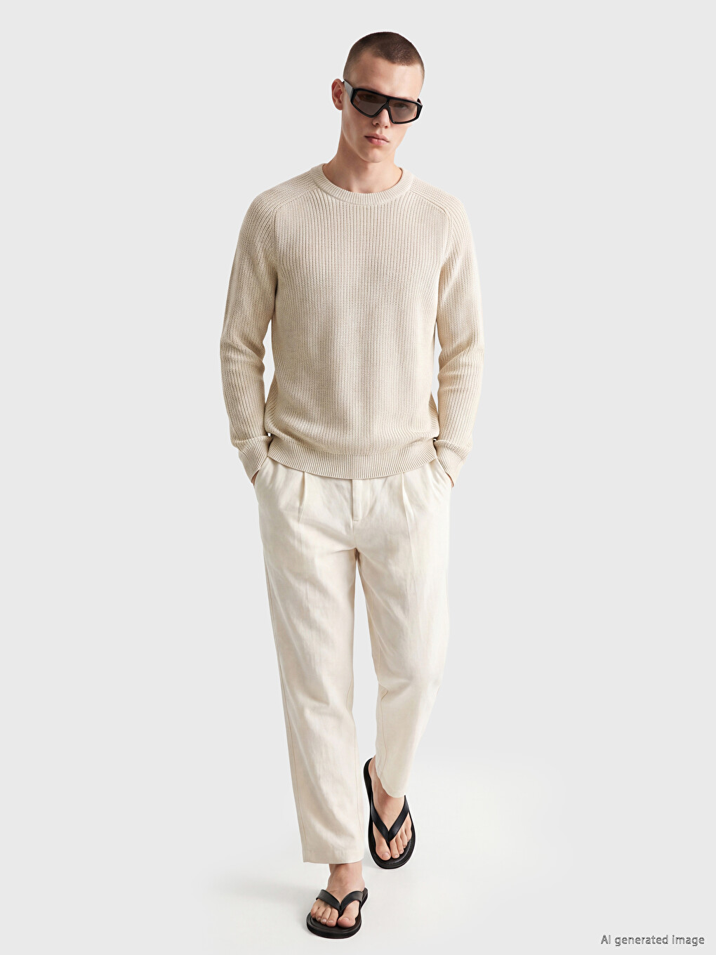 Man Beige Sweater-1