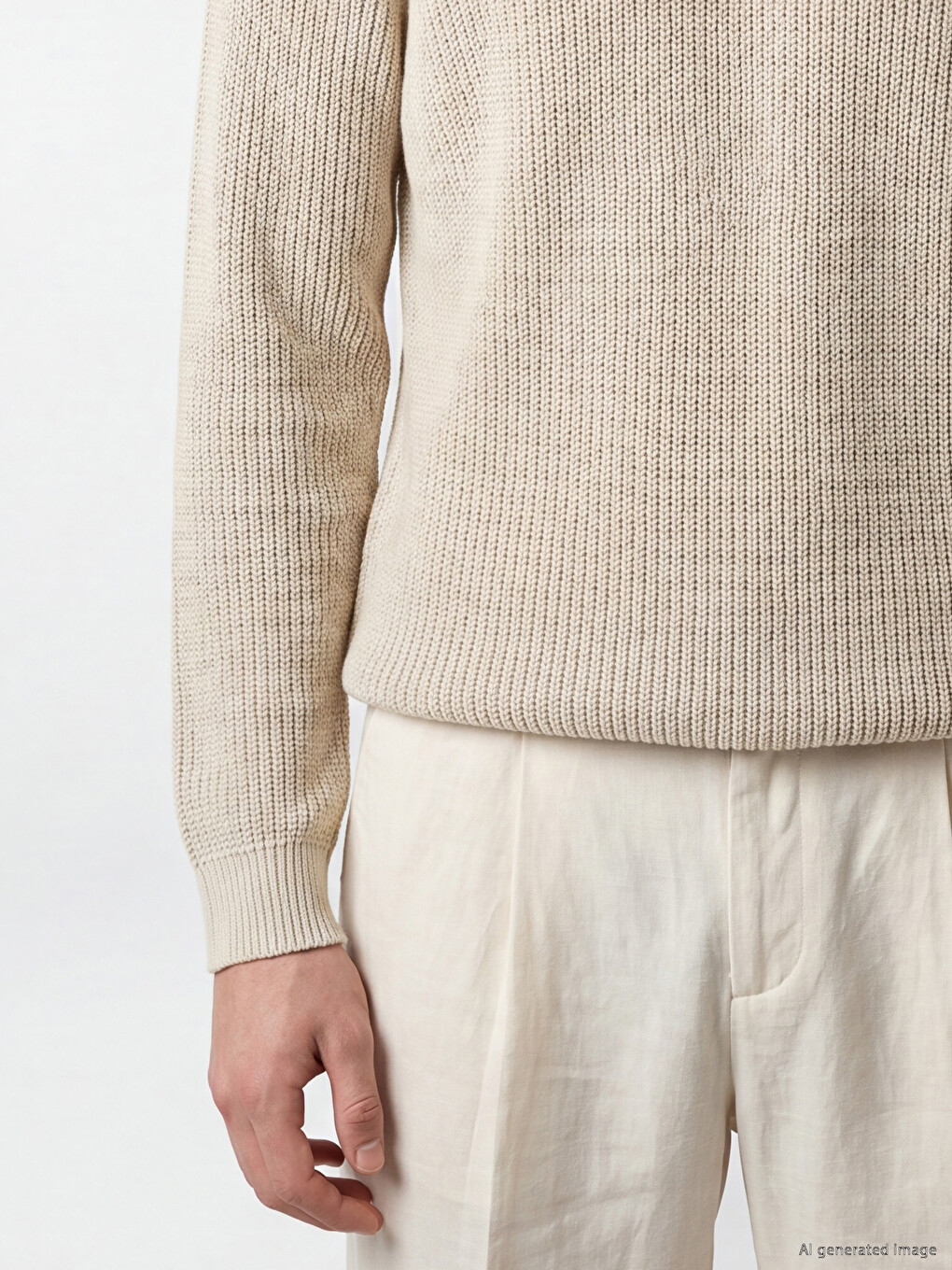 Man Beige Sweater-2