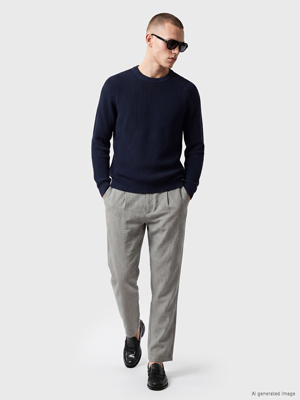 Man Navy Sweater-1