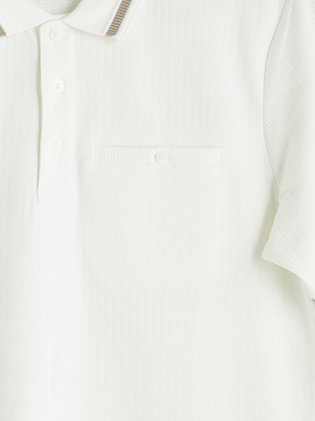 Polo Collar Textured Men's T-shirt-6