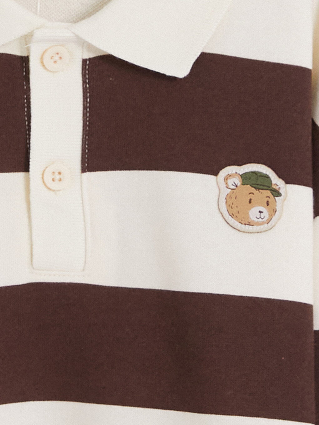 Polo Collar Striped Boys' Sweatshirt-3