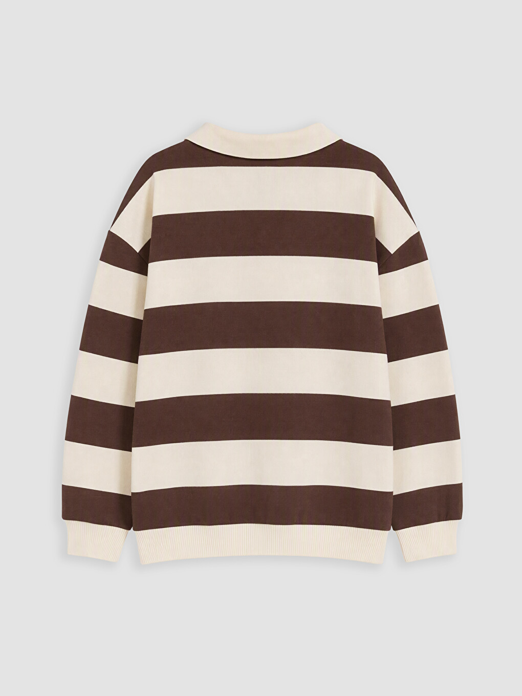 Polo Collar Striped Boys' Sweatshirt-4