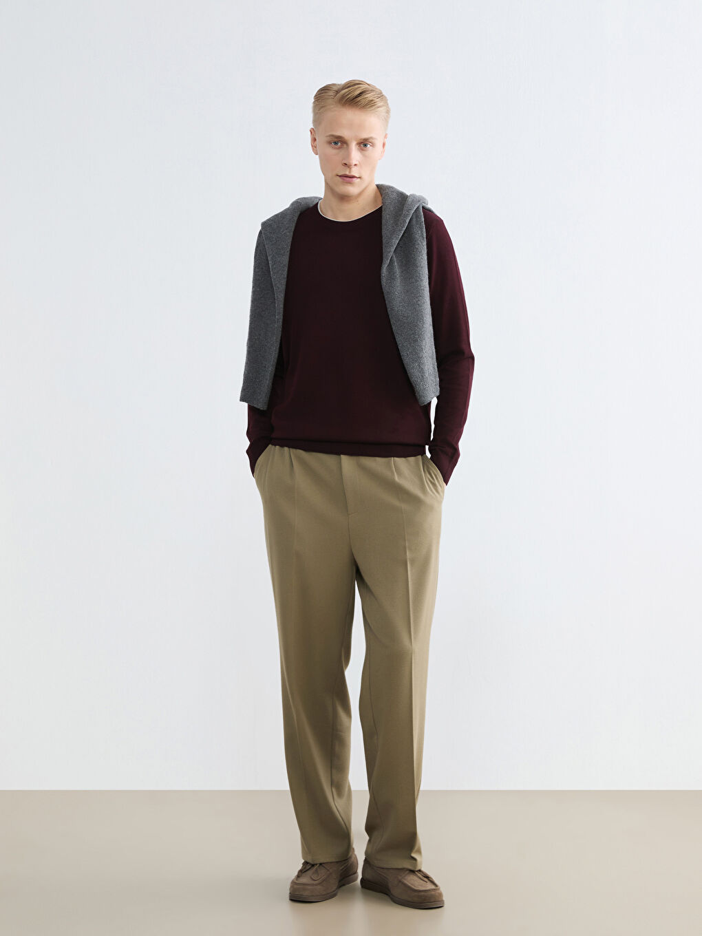 Herren Strickpullover mit Rundhalsausschnitt-1