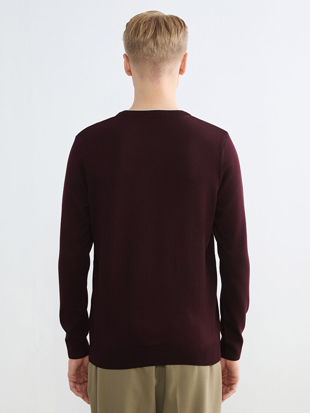 Herren Strickpullover mit Rundhalsausschnitt-3