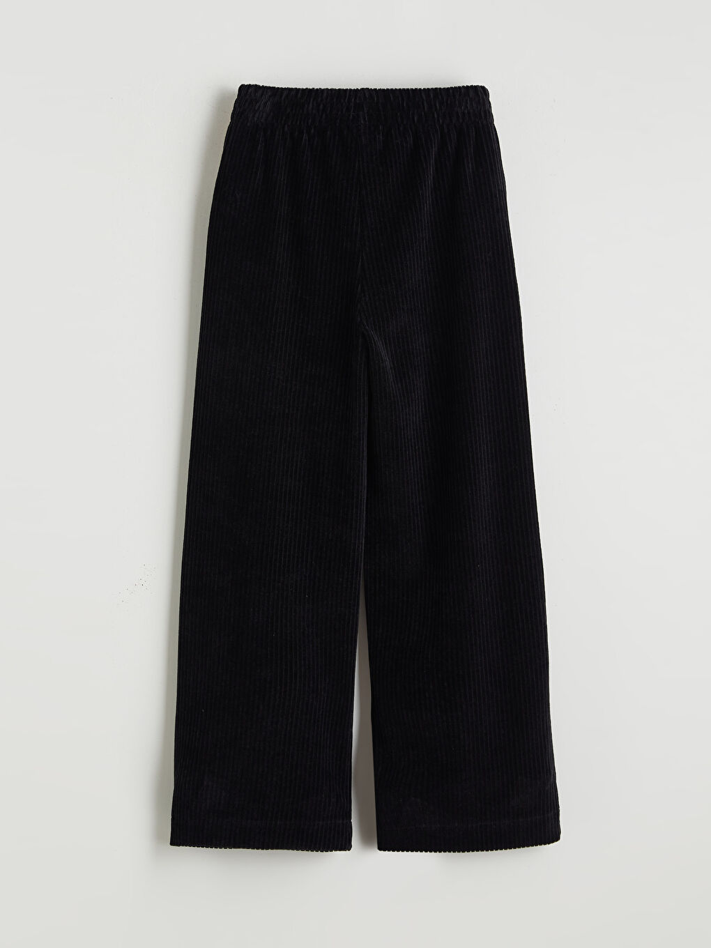 Siyah Beli Lastikli Kadife Kız Çocuk Eşofman Altı-1