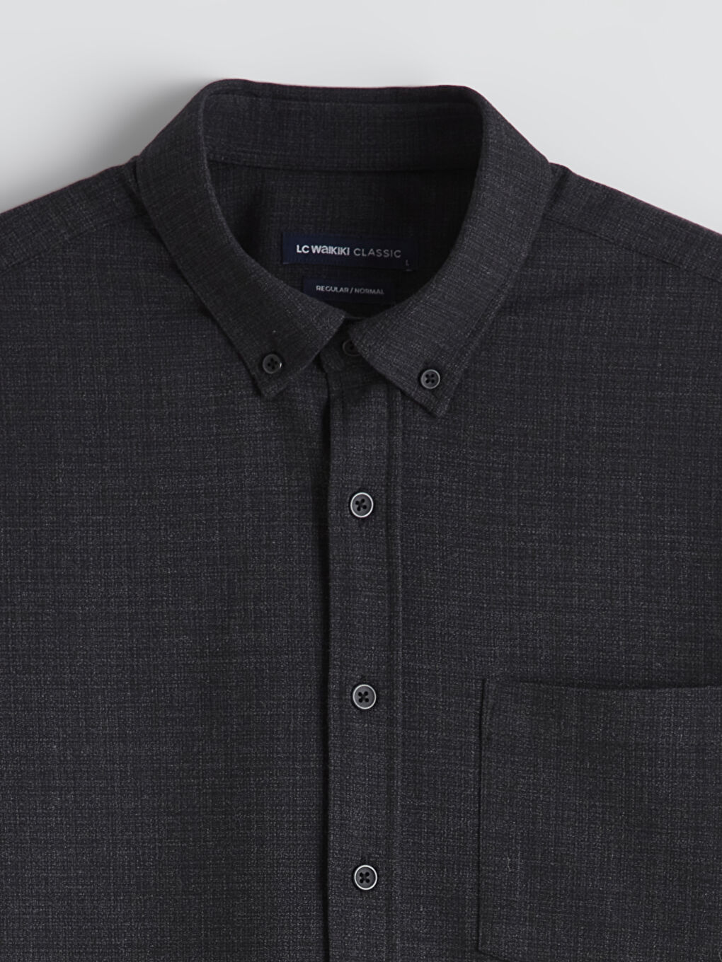 Lacivert Regular Fit Armürlü Erkek Gömlek-5