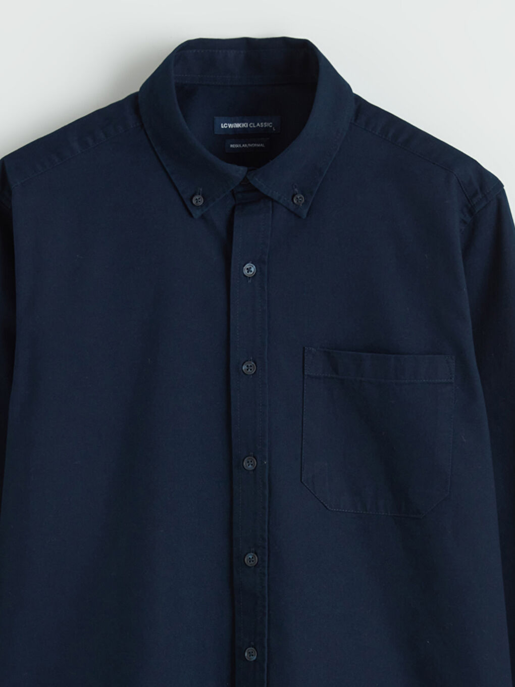 Lacivert Regular Fit Erkek Gabardin Gömlek-5