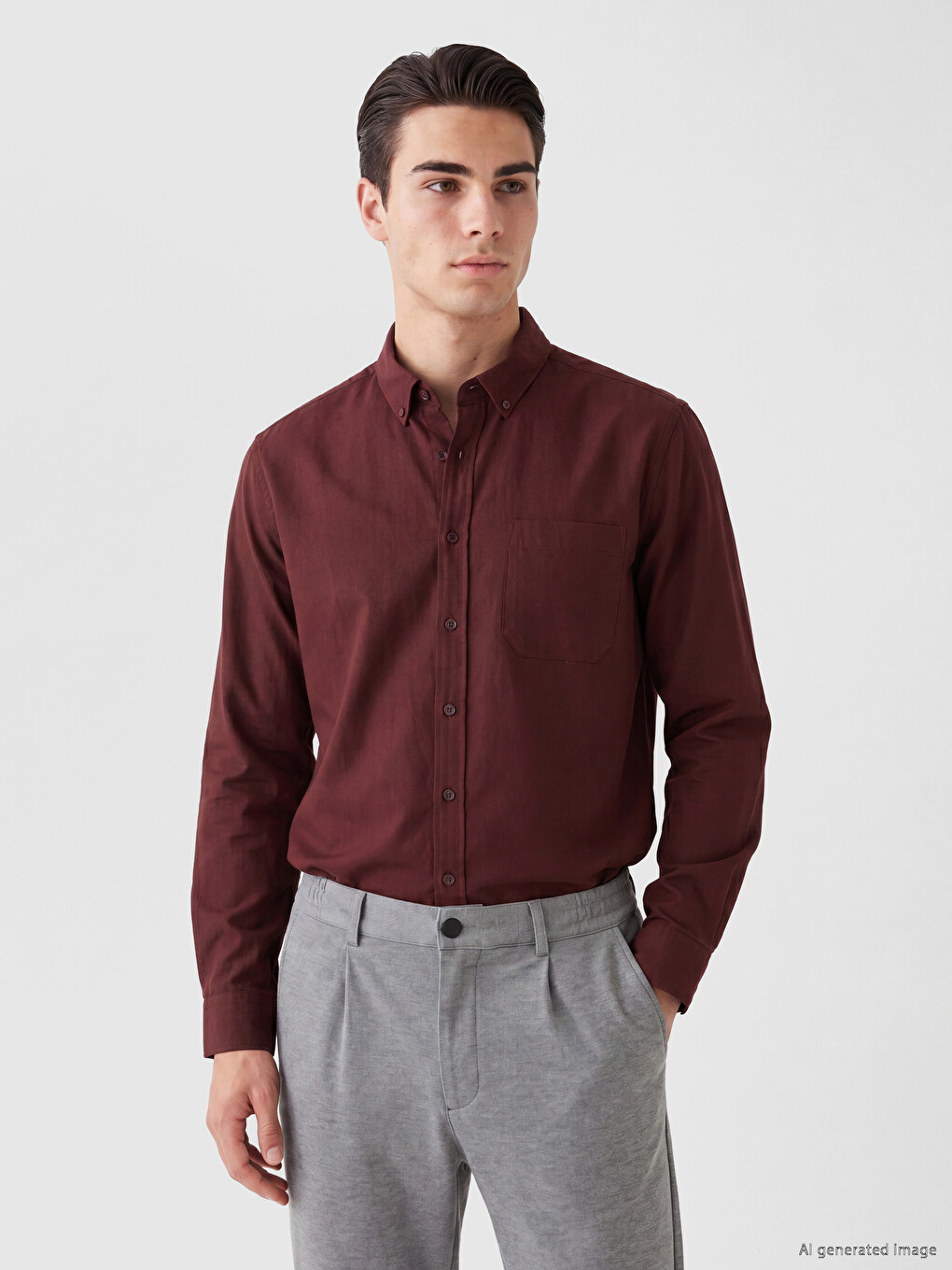 Regular Fit Men's Gabardine Shirt