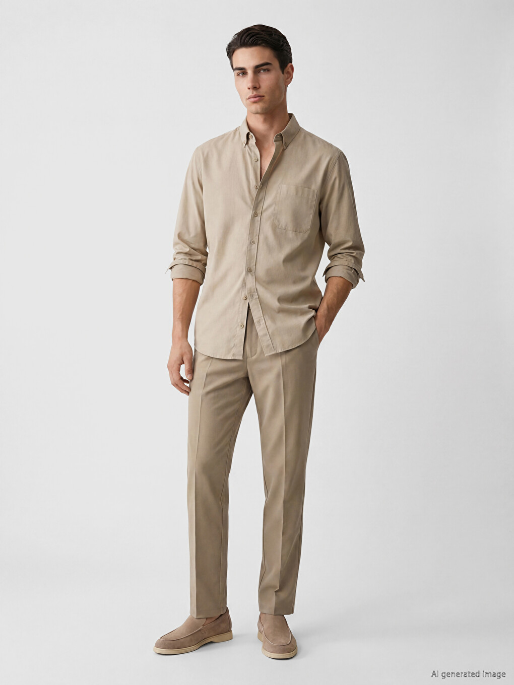Regular Fit Men's Gabardine Shirt-1