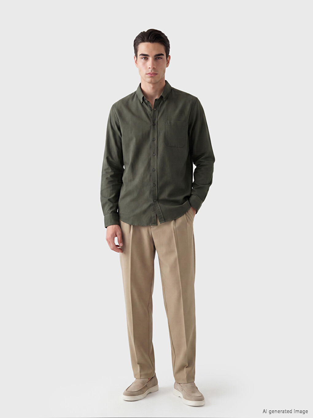 Regular Fit Gabardine Men's Shirt-1