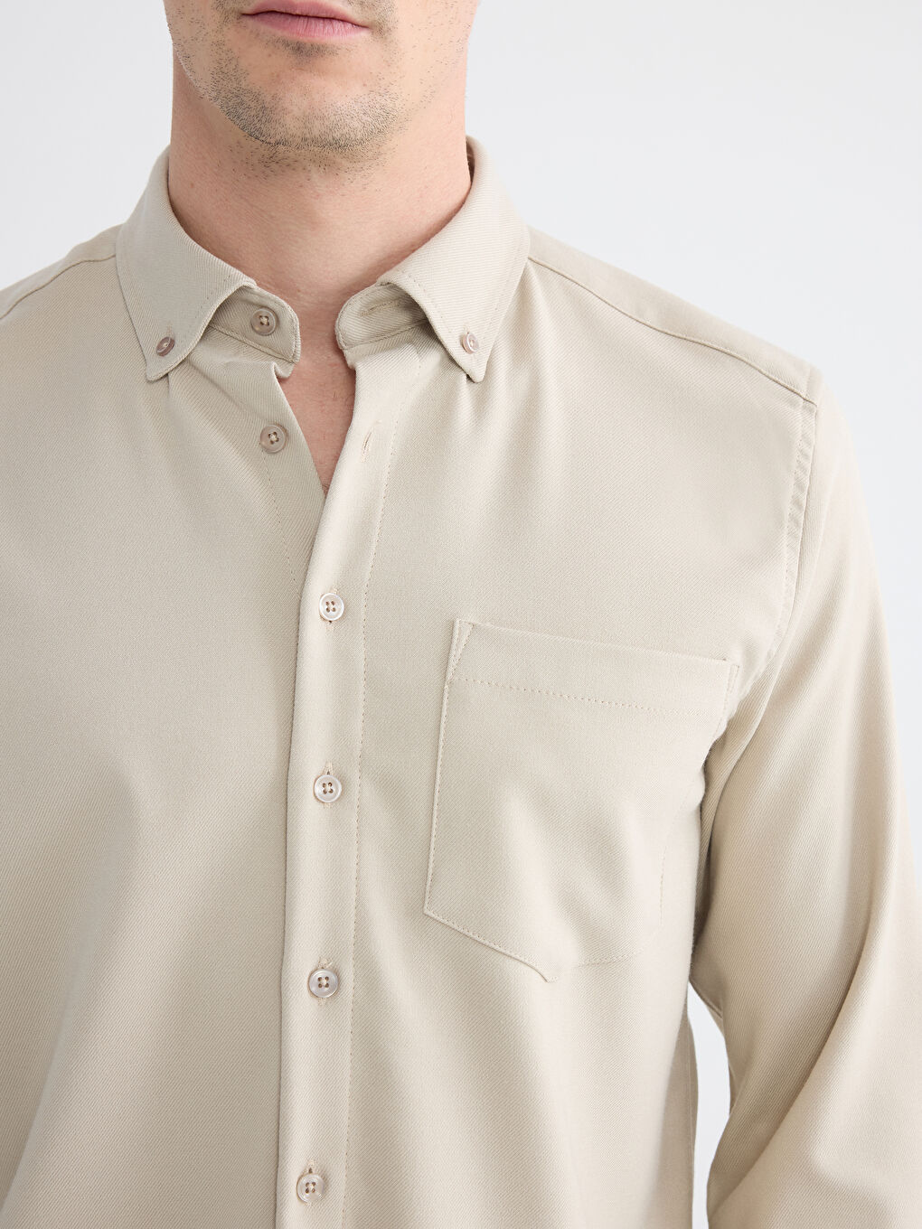 Bej Regular Fit Erkek Gömlek-2