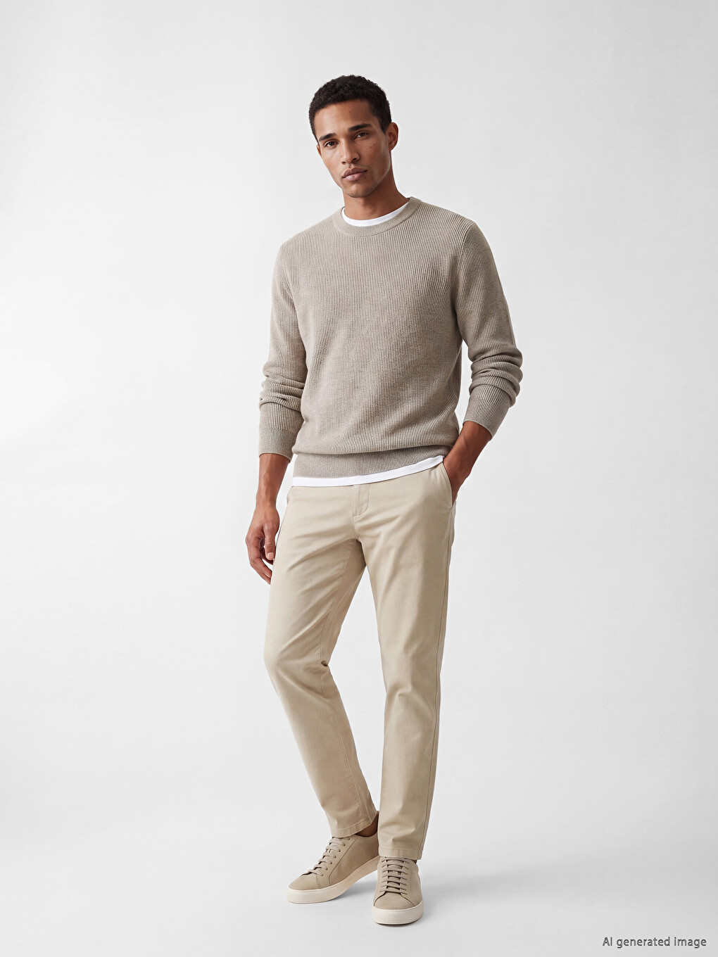 Man Beige Sweater-1