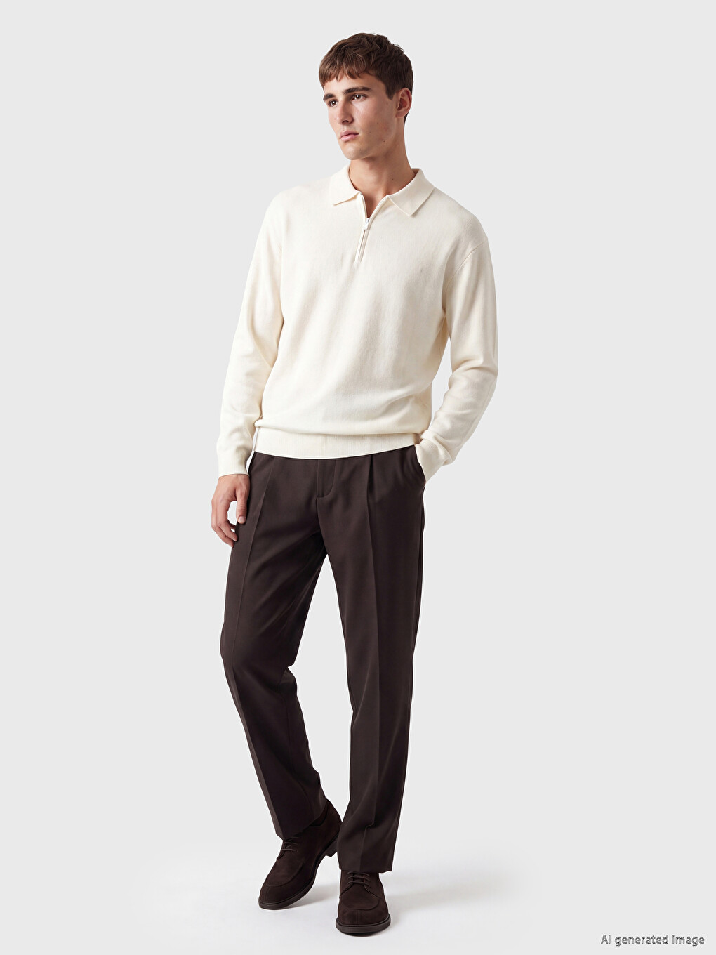Man Ecru Sweater-1