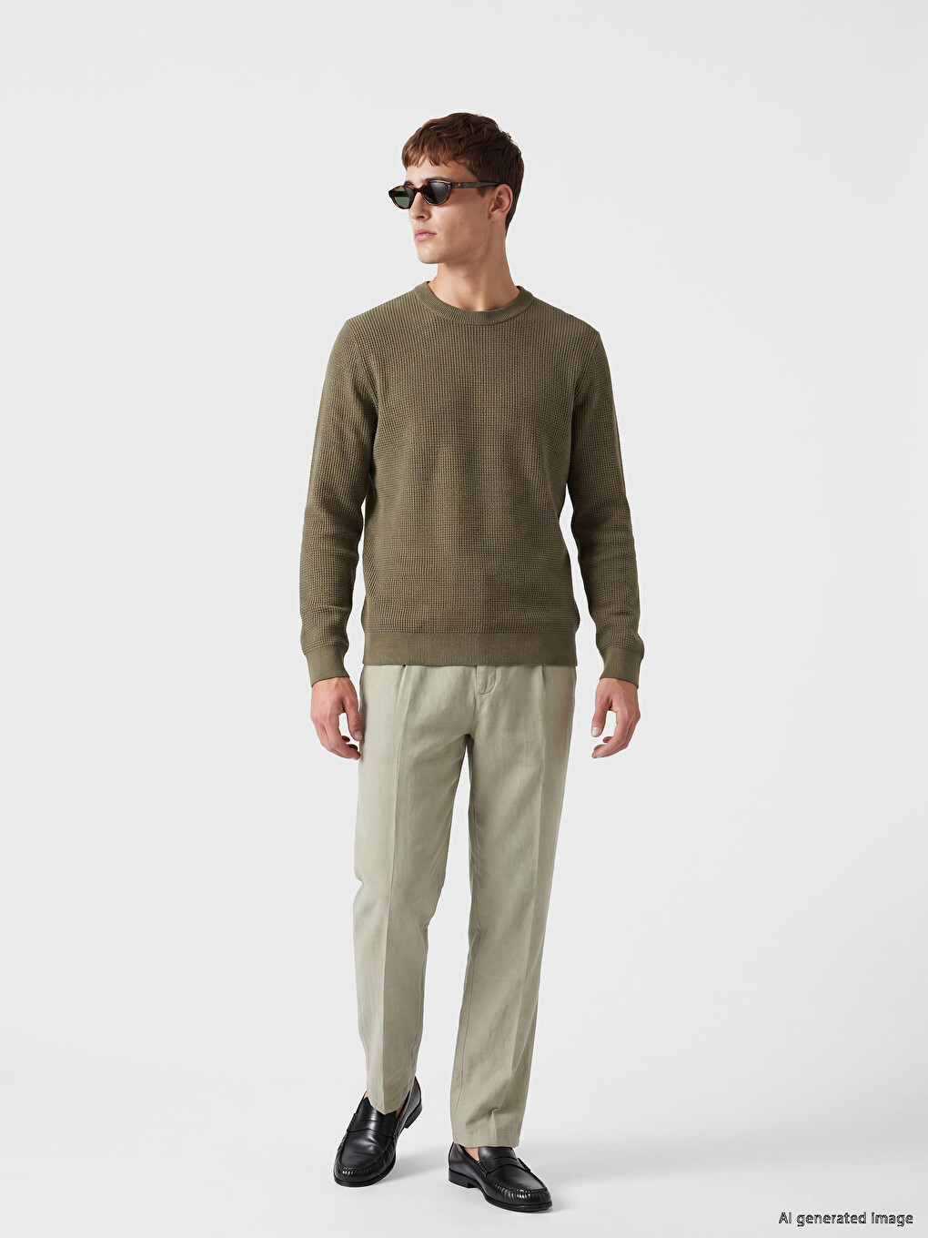 Pull-over En Maille À Col Rond Pour Homme-1